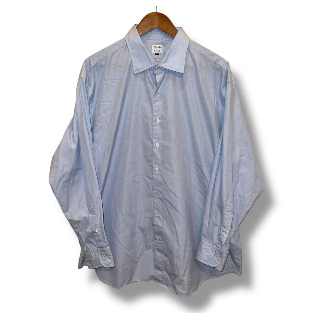Hamilton For Sid Mashburn Mr. Sid Blue Dress Shirt Size 17.5